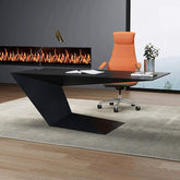 Tariq Modern Office Desk For Home, Black Wood