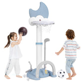 4-In-1 Kids Basketball Hoop with Adjustable Height for Kids-Blue