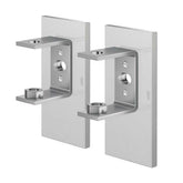 Zack Linea Premium Brushed Steel Wall Brackets - Professional Adhesive Mount Set (2-Pack)
