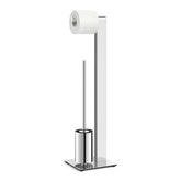 Zack Atore Toilet Butler | Polished Stainless Steel Brush & Roll Holder