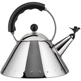 Alessi 9093 B Kettle Stainless Steel with Handle and Bird-Shaped Whistle Polyamide Black