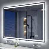S'bagno Bathroom Mirror with LED Lights 1000x700mm, LED Bathroom Mirror with Memory, Anti-Fog, 3000K/4000K/6500K, Dimmable, HD Tempered Glass, IP44 Waterproof, Horizontal/Vertical