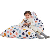Nobildonna Stuffed Animal Storage Bean Bag for Kids (No Filler), Extra Large 250L Bean Bag Chair Cover Only, Washable Beanbag Without Filling Soft Premium Canvas Stuffable Bean Bag Cover