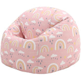 icon Rainbow Print Kids Bean Bag, Kids Bean Bag Chair with Filling Included for Girls and Boys, Childs Chair, Beanbags for Children, Nursery Décor, Playroom Décor, Bedroom Accessories