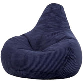 icon Dalton Cord Recliner Bean Bag, Navy Blue, Large Adult Bean Bag Chair with Filling Included, Comfy Chair, Living Room Furniture, Bedroom Furniture