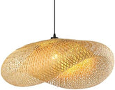 Schindora Boho Pendant Light,Creativity Hat E27 Rattan Lampshade Retro Light Straw Hanging Lights Weaving Pendant Lights for Dining Room Tea Room Living Room,60Cm