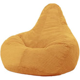 icon Dalton Cord Recliner Bean Bag, Ochre Yellow, Large Adult Bean Bag Chair with Filling Included, Comfy Chair, Living Room Furniture, Bedroom Furniture
