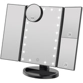 WEILY Lighted Makeup Mirror with 21 LED Lights, Dual Power Supply 2X/3X Magnifying LED, Adjustable Brightness and Angle (Black)