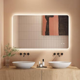 Dripex LED Bathroom Mirror with Lights, 600 * 1000 MM Light up Backlit Mirror Bathroom Anti Fog Illuminated Mirrors Dimmable Switch with 3 Colors,Horizontal/Vertical