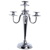 London Boutique Candlesticks Holders Candelabra Silver Solid Brass Decorative Centerpieces Wedding Birthday Gift 3 Arms or 5 Arms (5 Arms)