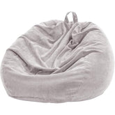 Nobildonna Bean Bag Chair Cover (No Filler) for Kids and Adults. Extra Large 300L Bean Bag Stuffed Animal Storage Washable Soft Premium Corduroy Stuffed Plush Toys Bean Bag Cover (Light Grey)