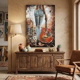 Handcrafted Woman with Guitar Back View 3D Metal Wall Art Home Decor Living Room Wall Decor