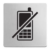 Zack Indici Premium No Mobile Phones Sign - Brushed Steel Elegance