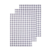 Doro Set Of Three Grey And White Cotton Tea Towels