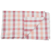 Thread and Loom Toasted Almond And Coral Check Tablecloth