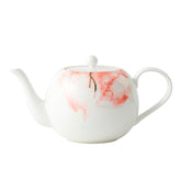 London Boutique Teapot, Teapots for 4 with Built-in Filter for Loose Leaf Tea, 1.2L Large Teapot, White Teapot with Gold Rim, Lightweight, Fine China Teapot Set Perfect Tea Maker for Tea Lovers