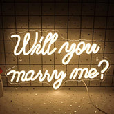 wanxing Will You Marry Me Neon Sign for Wall Decor Wedding LED Letters Neon Sign Powered by USB Light Sign for Proposal Decorations Wedding Party Valentines Day Girlfriend(Warm)