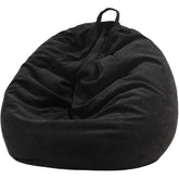 Nobildonna Bean Bag Chair Cover (No Filler) for Kids and Adults. Extra Large 300L Bean Bag Stuffed Animal Storage Washable Soft Premium Corduroy Stuffed Plush Toys Bean Bag Cover (Black)