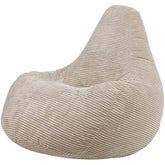 icon Dalton Cord Recliner Bean Bag, Beige, Large Adult Bean Bag Chair with Filling Included, Comfy Chair, Living Room Furniture, Bedroom Furniture