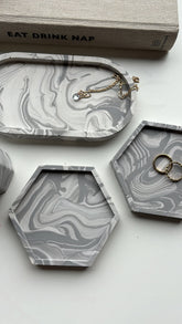 4 Piece Trinket Set - Marble