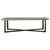 Boho Black and White Bone Inlay Coffee Table