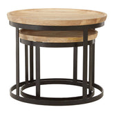 Boho Set Of Two Mango Wood Nesting Tables