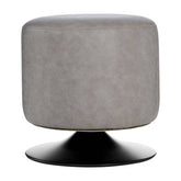Dalston Ash Grey Faux Leather Pouffe