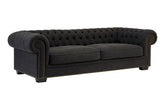 Lincoln 3 Seater Charcoal Fabric Sofa