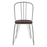 District Grey Metal Frame And Elm Wood Chair