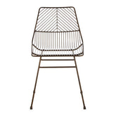 District Bronze Metal Wire Tapered Legs Chair