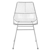 District Chrome Metal Wire Tapered Legs Chair