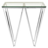 Allure Chrome End Table With Triangular Base
