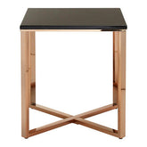 Allure Square Black Faux Marble End Table