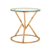Allure Corseted Round Rose Gold End Table