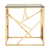 Allure Champagne Gold Geometric End Table