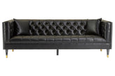 Raven 3 Seat Black Faux Leather Sofa