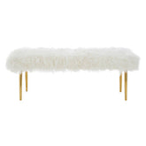 Clarence Fur Effect Bench with Gold Legs