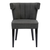 Oria Grey Fabric Dining Chair with Black Legs