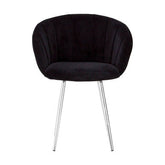 Vogue Black And Silver Velvet Chair
