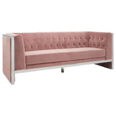 Vogue 3 Seat Pink Velvet Sofa