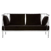 Novo 2 Seat Silver Finish Tapered Arms Sofa
