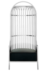 Eliza Silver Finish Dome Cage Chair