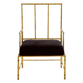 Monroe Gold and Black Velvet Accent Chair