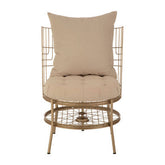 Mantis Champagne Gold Finish Wheel Design Chair