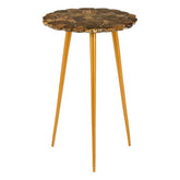 Relic Round Side Table with Agate Top