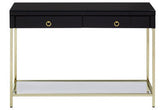 Kensington Townhouse Black Mirror Console Table With Gold Frame