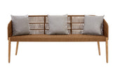 Opus 3 Seat Grey Sofa with Wooden Legs