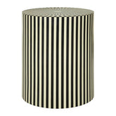 Hassa Ivory And Black Resin Table And Stool