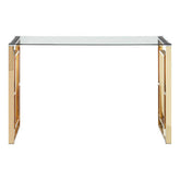 Allure Console Table With Gold Legs And Glass Top