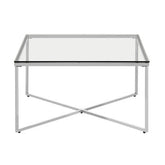 Allure Silver Finish Cross Base Coffee Table